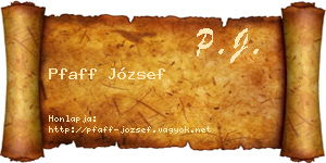 Pfaff József névjegykártya