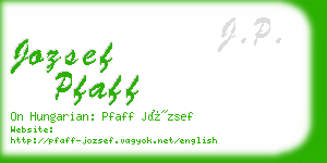 jozsef pfaff business card